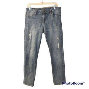 Women's Kut From The Kloth Boyfriend Slim Distressed Blue Jeans Size 8